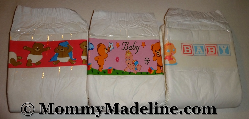 diapers decorated with custom diaper tapes